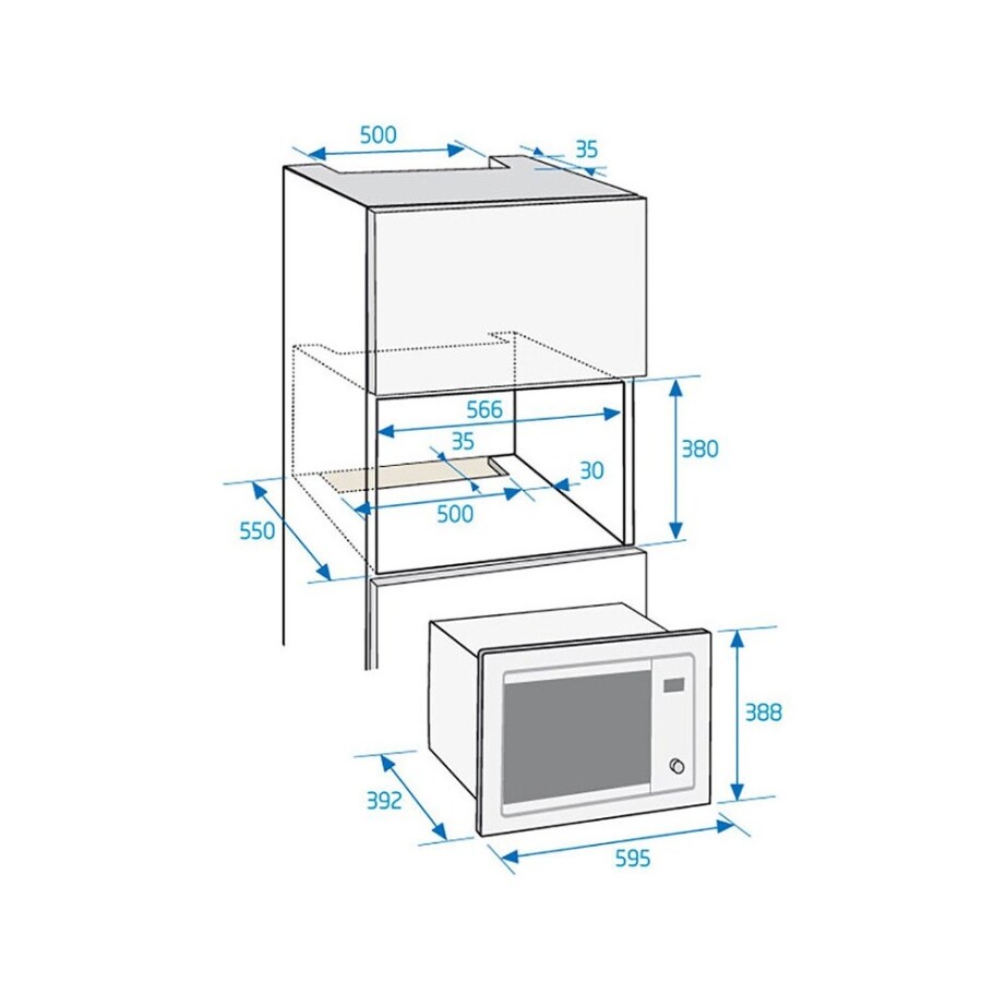 Microondas Empotrable Beko 25 lts MGB25332 MGB25332