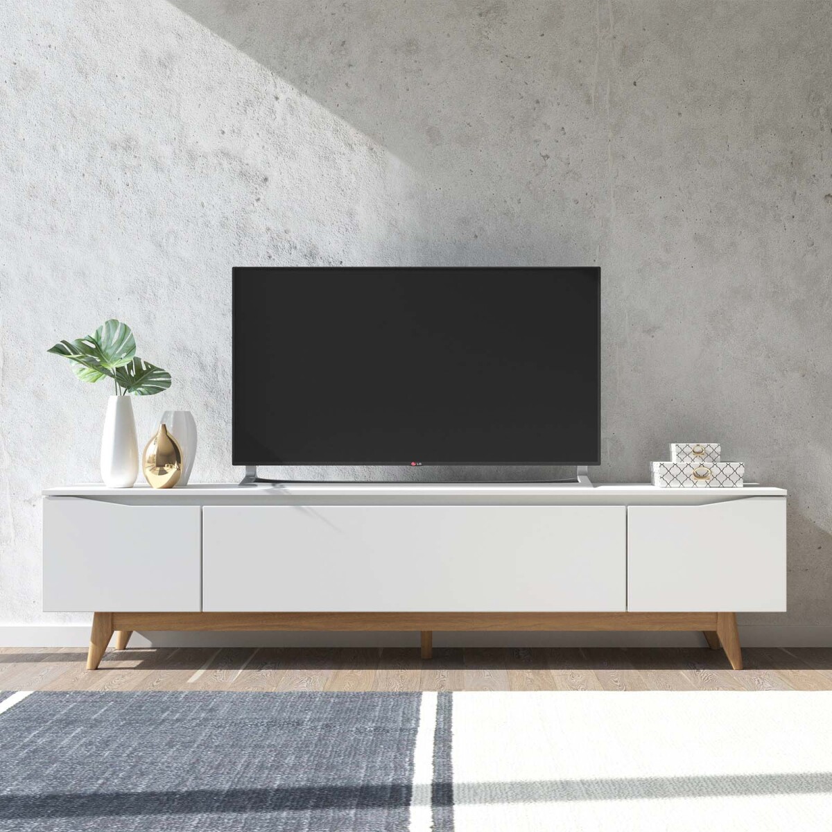 RACK PARA TV - MADERA WHITE 