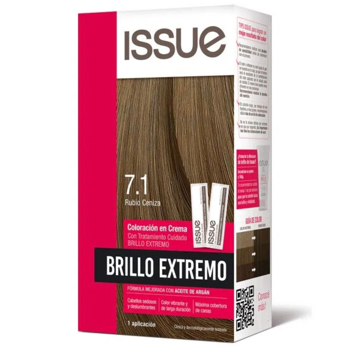 Tinta Issue Brillo Extremo Kit Rubio Ceniza 7.1 