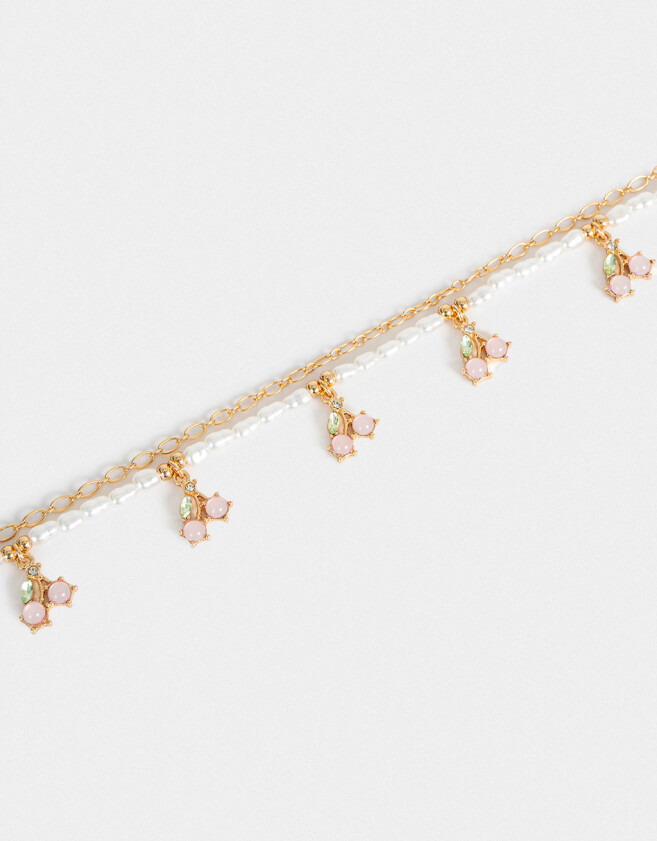 Pulseras Flexibles Frutas Pulsera Flexible Con Dijes - Dorado
