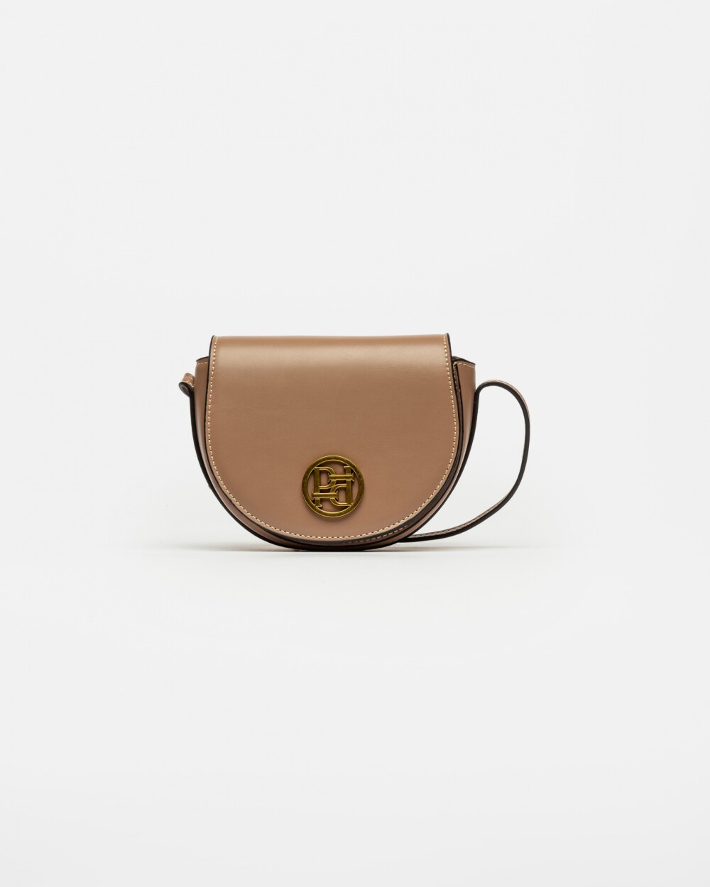 Bandolera Lady Saddler En Efecto Cuero Taupe