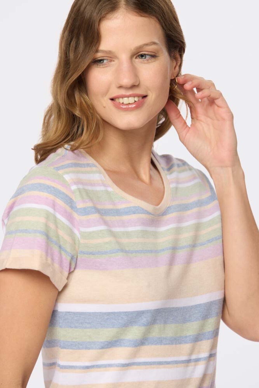 REMERA RAYADA Lila