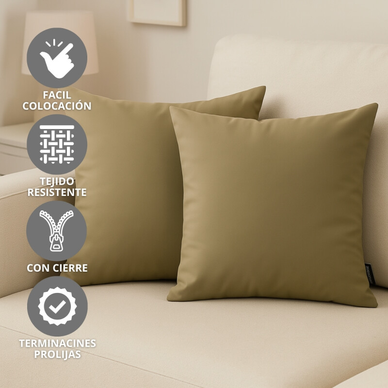 Set x2 funda de almohadones lisa 43 x 43 cm MARRON