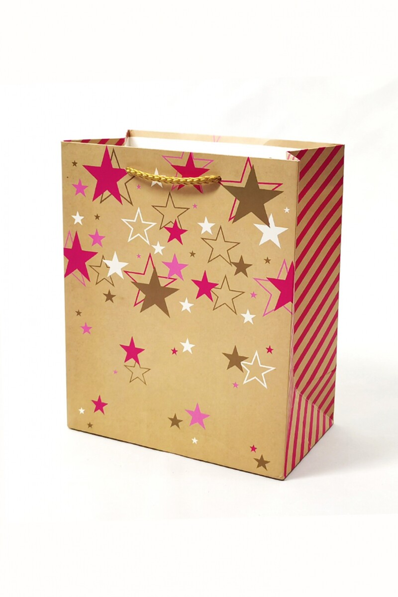 Bolsa De Regalo Estrellas Mediana - Rosa 