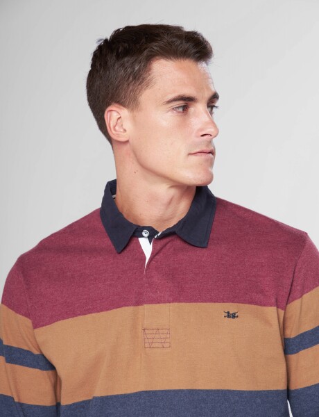 REMERA POLO RAYADA Bordo
