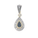 Colgante oro 18k 2 tonos zafiro y brillantes Colgante oro 18k 2 tonos zafiro y brillantes