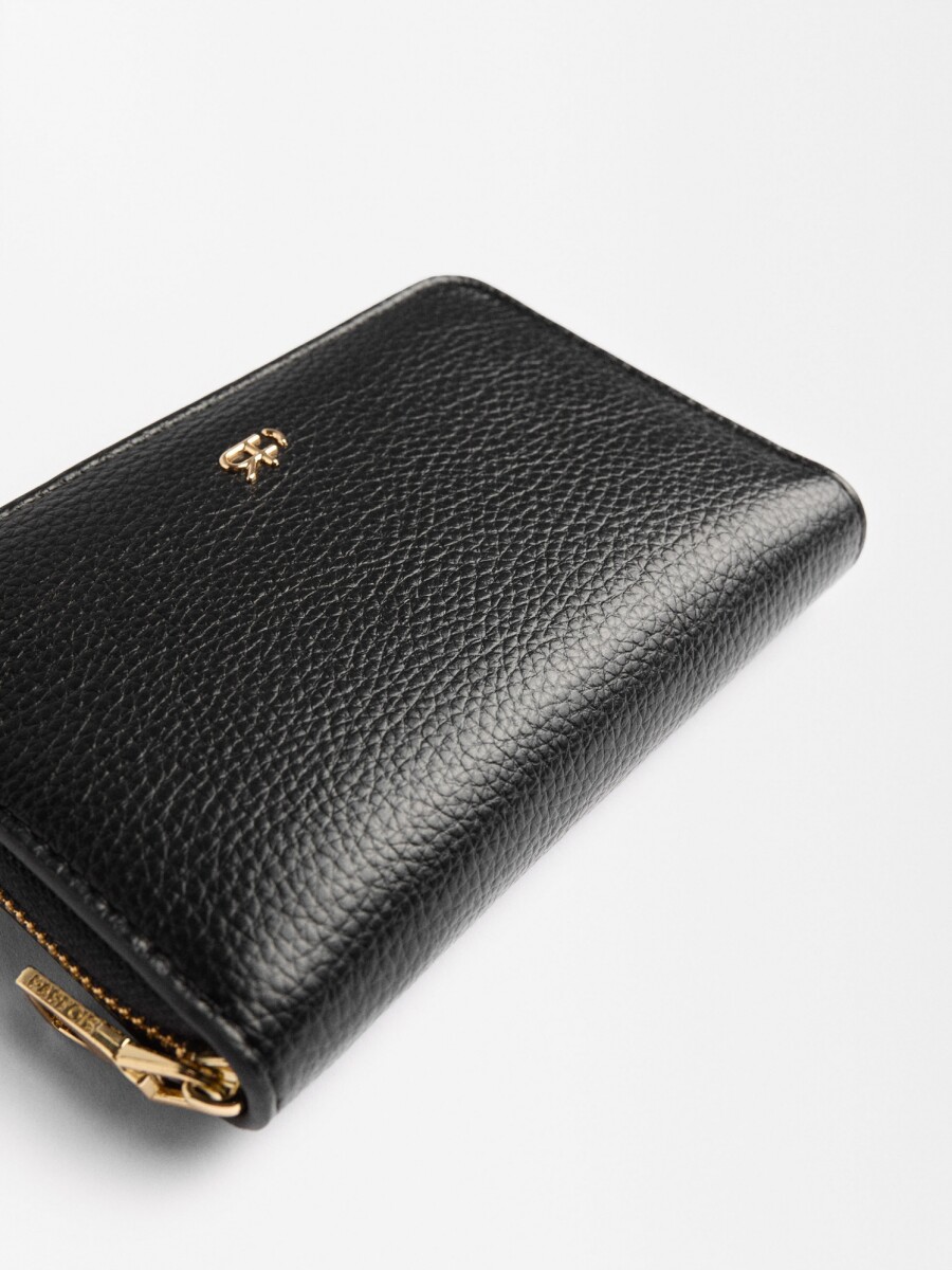 Cartera Básica Con Textura negro