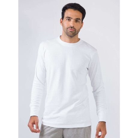 Camiseta interlock de manga larga Blanco