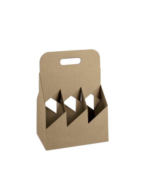 Porta botella p/ 6 botellas 22,5x15x32 cm. - KRAFT MARRON Porta botella p/ 6 botellas 22,5x15x32 cm. - KRAFT MARRON