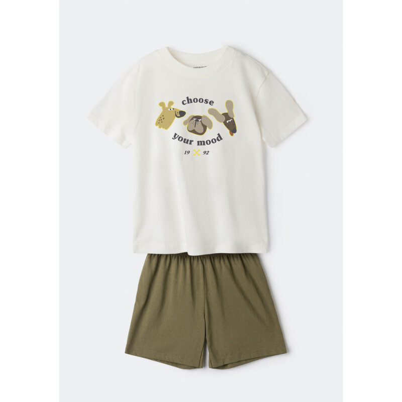 PIJAMA MM MASC BRANCO/VERDE