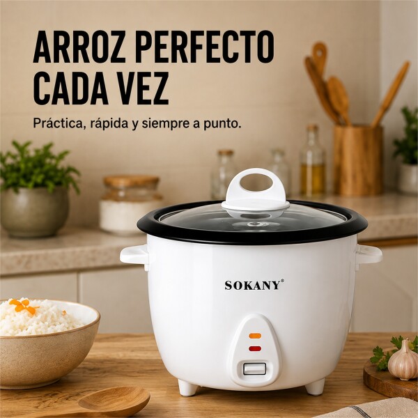 Olla Arrocera Eléctrica Sokany 1.8 L 700W con Keep Warm Blanco 1