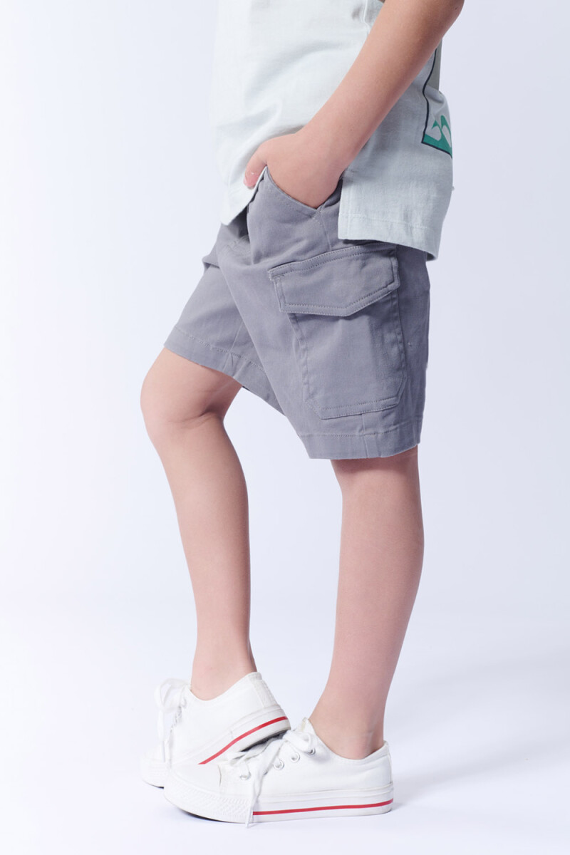 Bermuda cargo bolsillo Gris