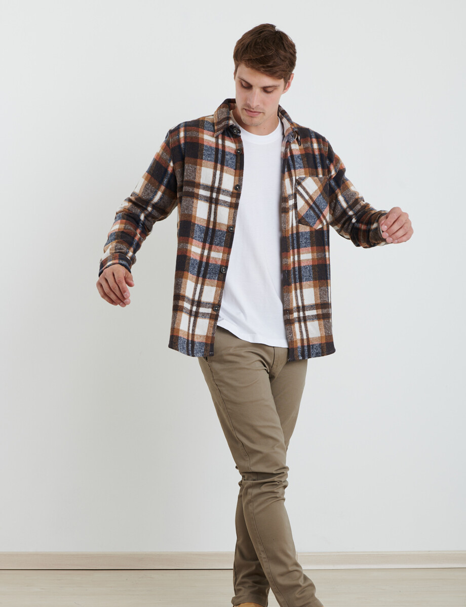 300563 SOBRECAMISA HARRY Azul Oscuro/ladrillo