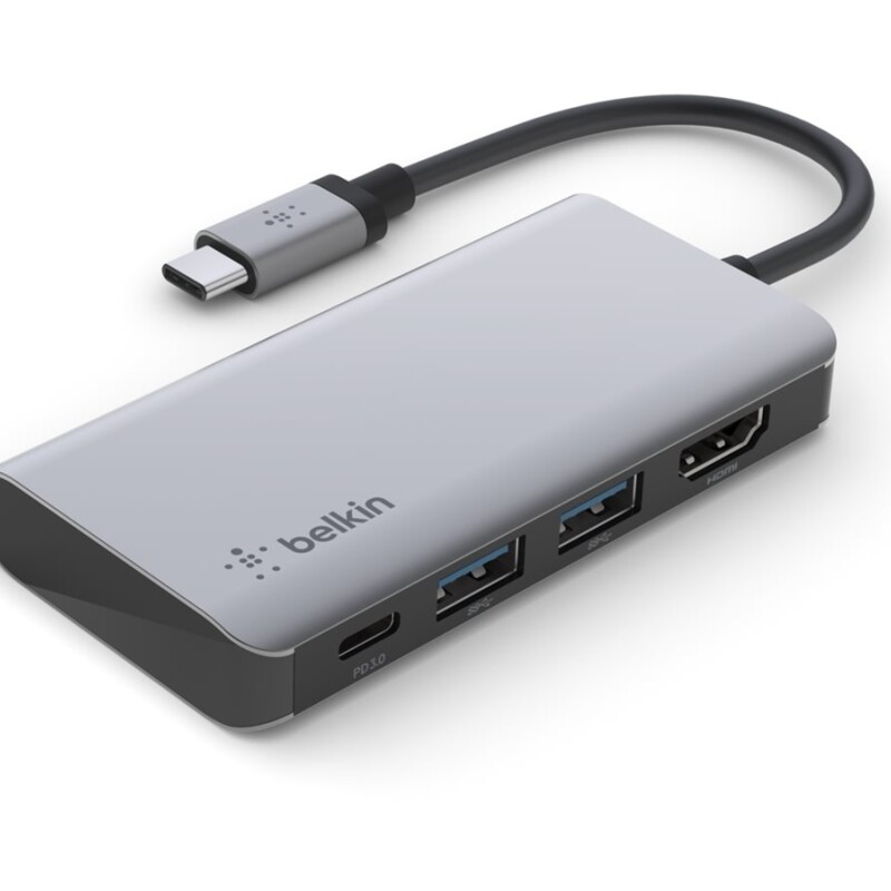 Belkin CONNECT 4-in-1 - Hub adaptador multipuertos - USB-C - HDMI Belkin CONNECT 4-in-1 - Hub adaptador multipuertos - USB-C - HDMI