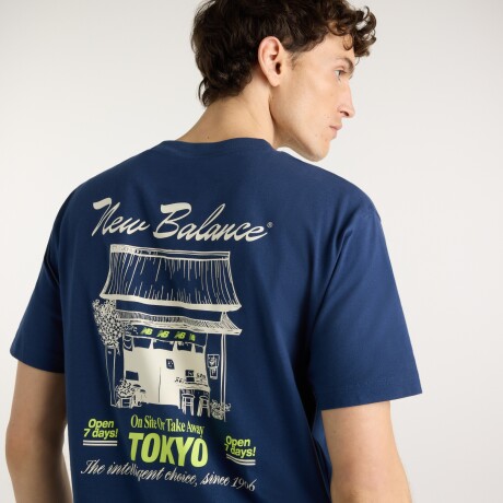 Remera New Balance de Hombre - Grab a Bite - MT62D8CENNY BLUE