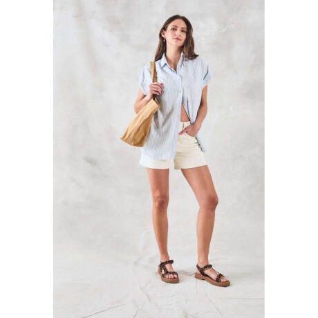 Blusa Rayada Celeste