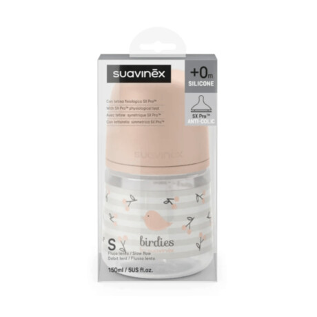 Mamadera Suavinex Pro Birdies Rosa Flujo S 150ml Mamadera Suavinex Pro Birdies Rosa Flujo S 150ml