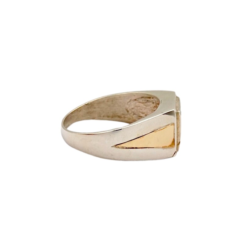 Anillo Mesa-Plata y Oro-Piedra Onix-AN5172 conpiedra