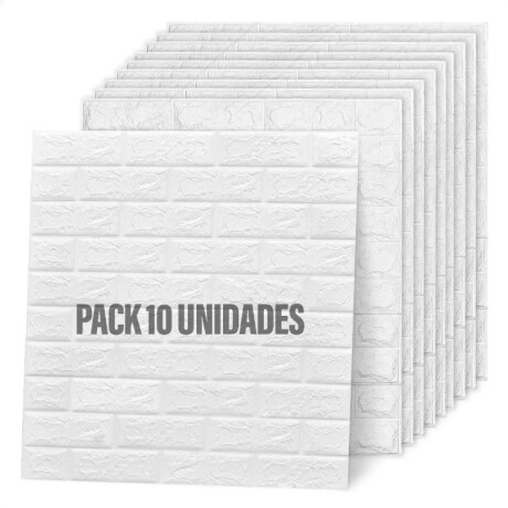 Pack X10 Placas Revestimiento Pared Autoadhesiva Ladrillo BLANCO