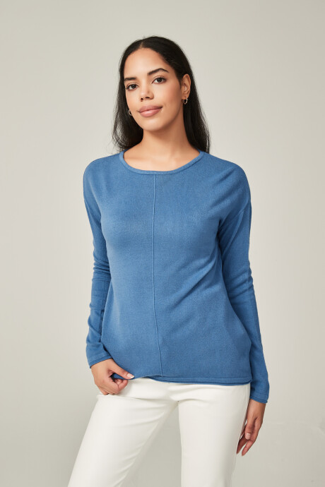 Sweater Pochon Azul Piedra