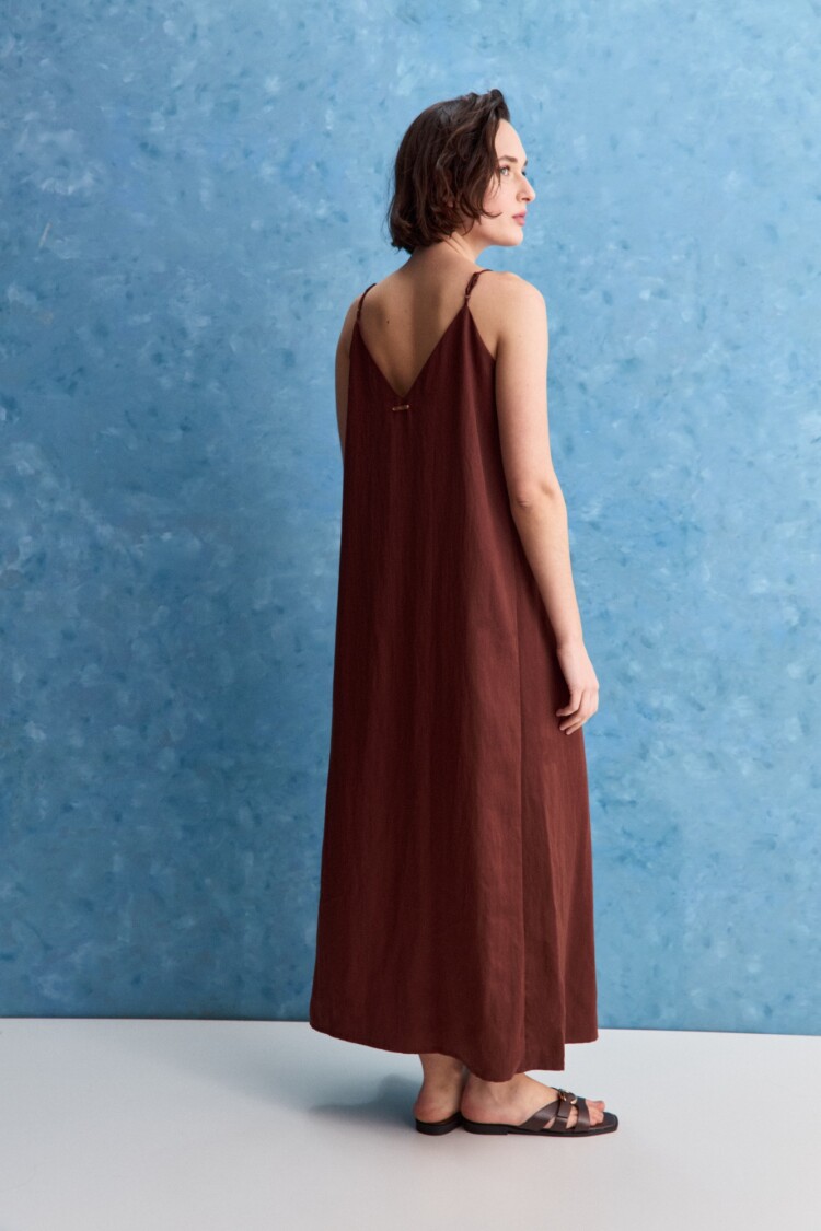 VESTIDO FER Marrón Corteza