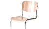 Silla de Comedor Metal Cromado y Madera - Moon Salmon