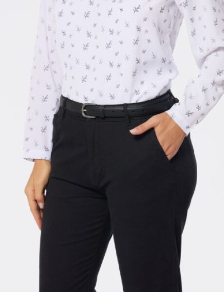 PANTALON RECTO DE GABARDINA Negro