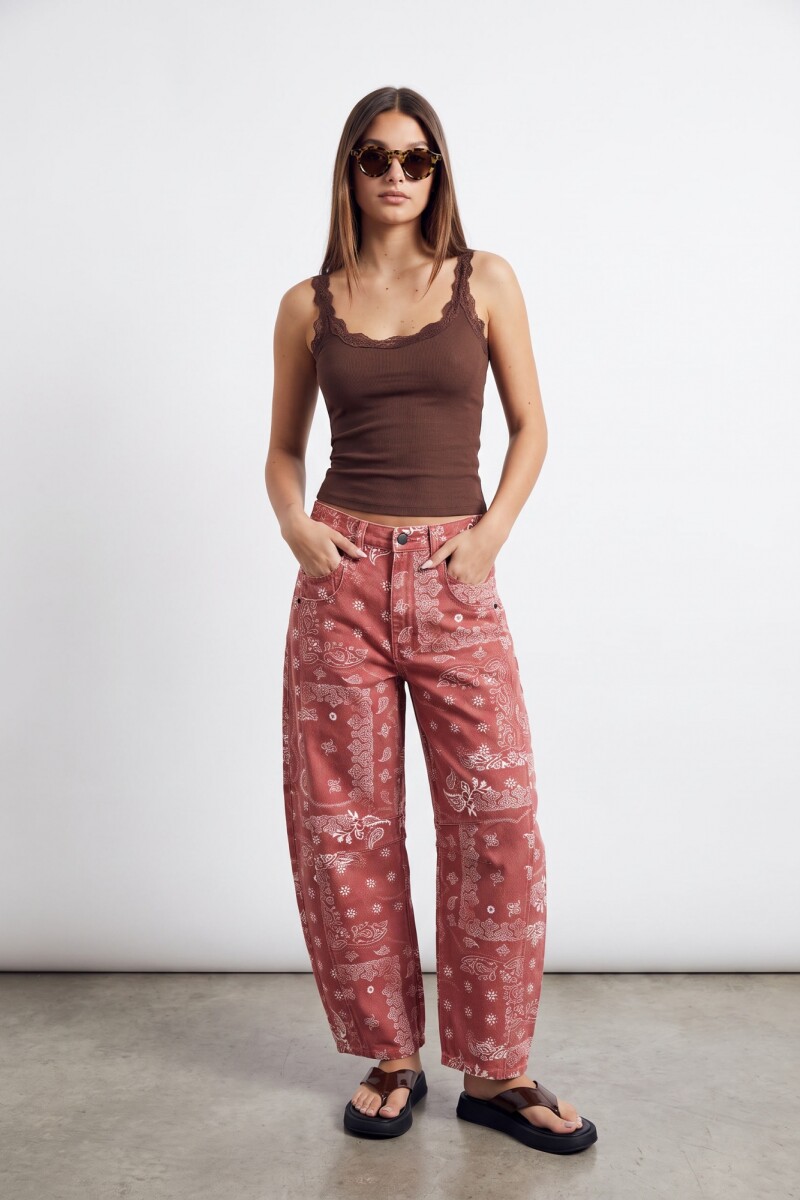 Jean Barrel Baggy Rojo