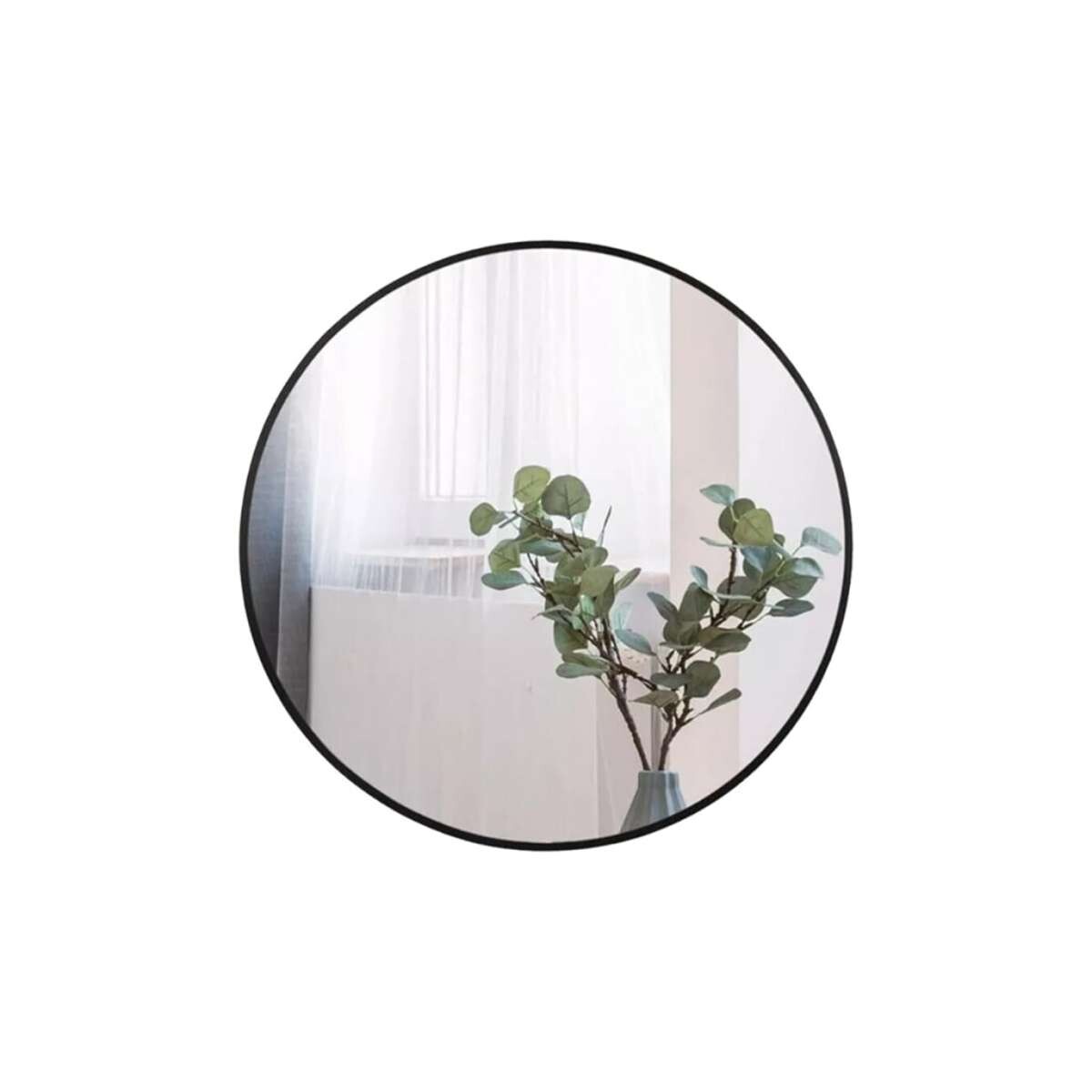 Espejo circular redondo de pared - Negro 