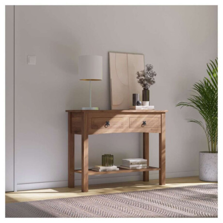 Mesa de arrime 2 cajones Living Linea mexicana Nogal