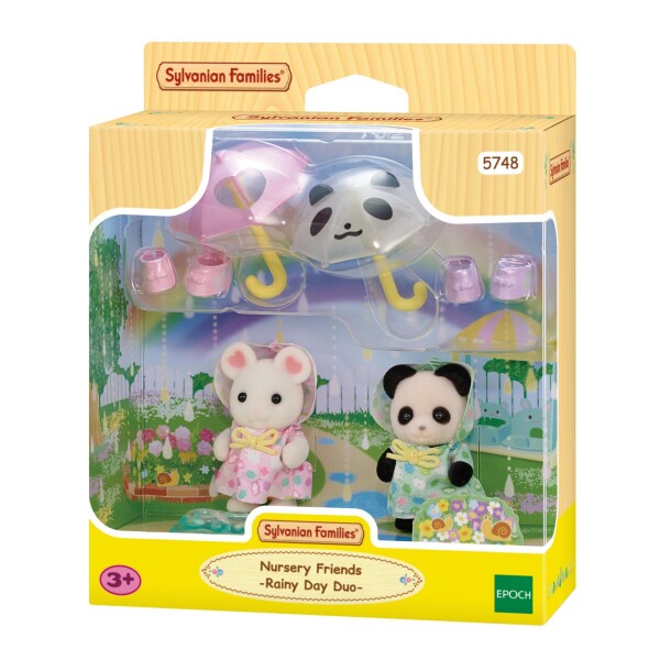 Sylvanian Families Set Lluvia Paraguas Muñecos Oso Raton Variante Modelo Lluvia