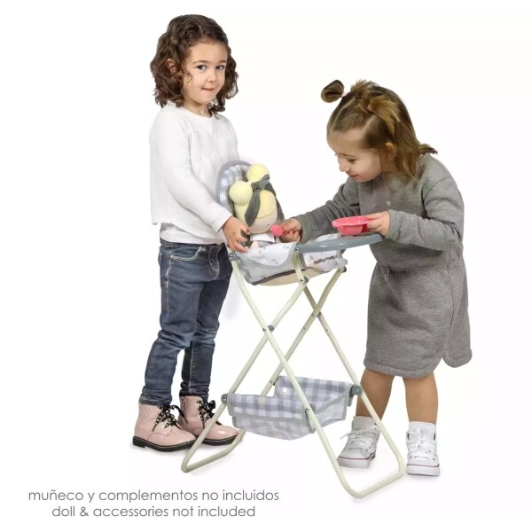 Silla De Comer Bebote Muñeca Bebé De Cuevas Plegable Pipo Variante Color Gris