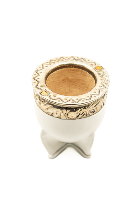 MADE IN URUGUAY MATE IMPERIAL ALPACA Y BRONCE 3.0 BLANCO