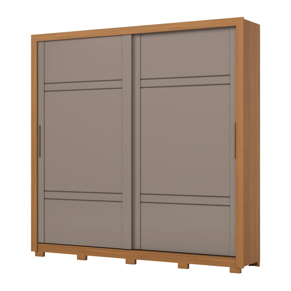 ROPERO SINTRA 2 PUERTAS 4 CAJONES INTERNOS GUARDARROPA CLOSET ARMARIO CANELA