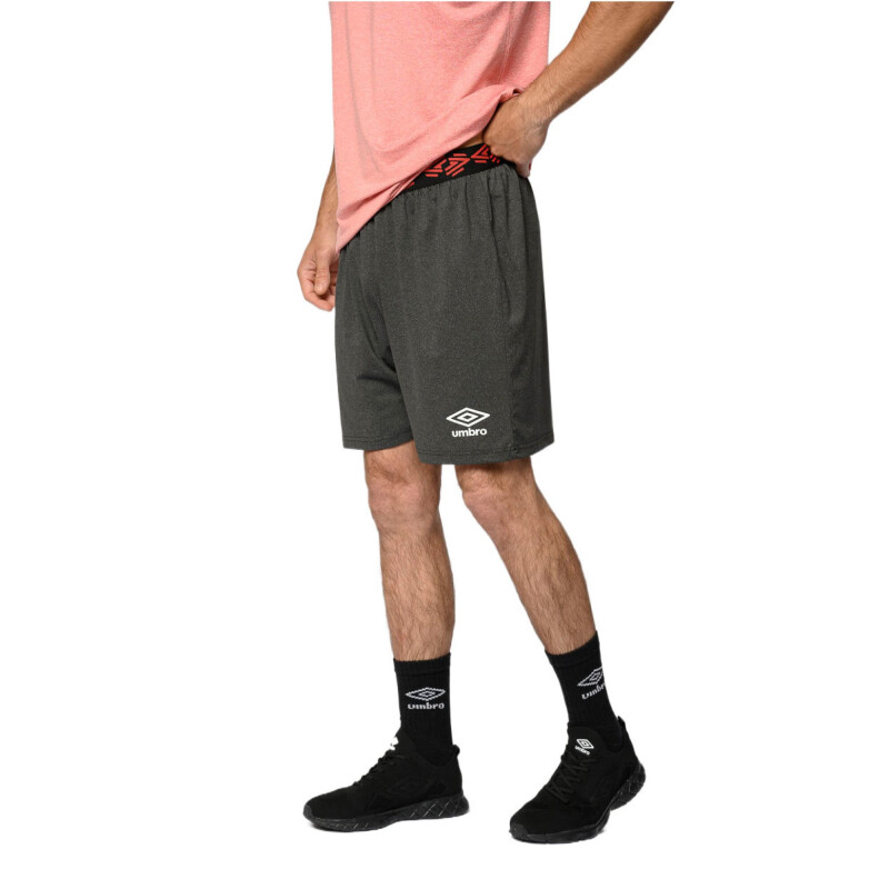Bermuda de Hombre Umbro Line Negro Melange - Rojo