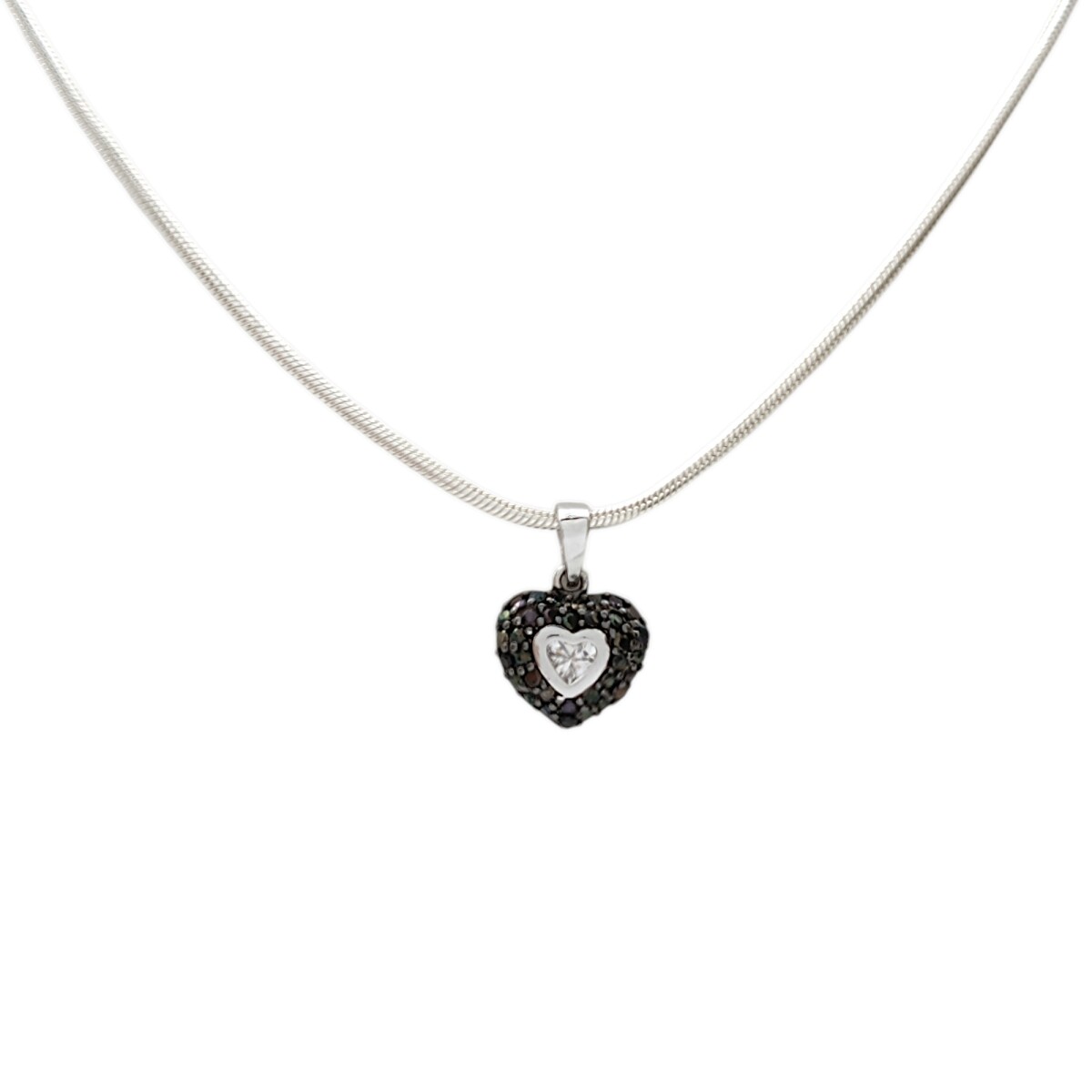 Dije Colgante corazón-Plata quemada 925-Piedra zirconia y marquesita-CP3690 - sinpiedra 