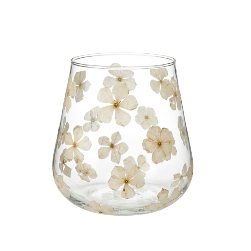 PORTA VELA VIDRIO DIS FLOR 15CM Unica