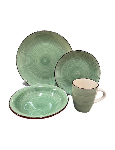 JUEGO VAJILLA 16PCS 27/19/21/385ML VERDE JUEGO VAJILLA 16PCS 27/19/21/385ML VERDE