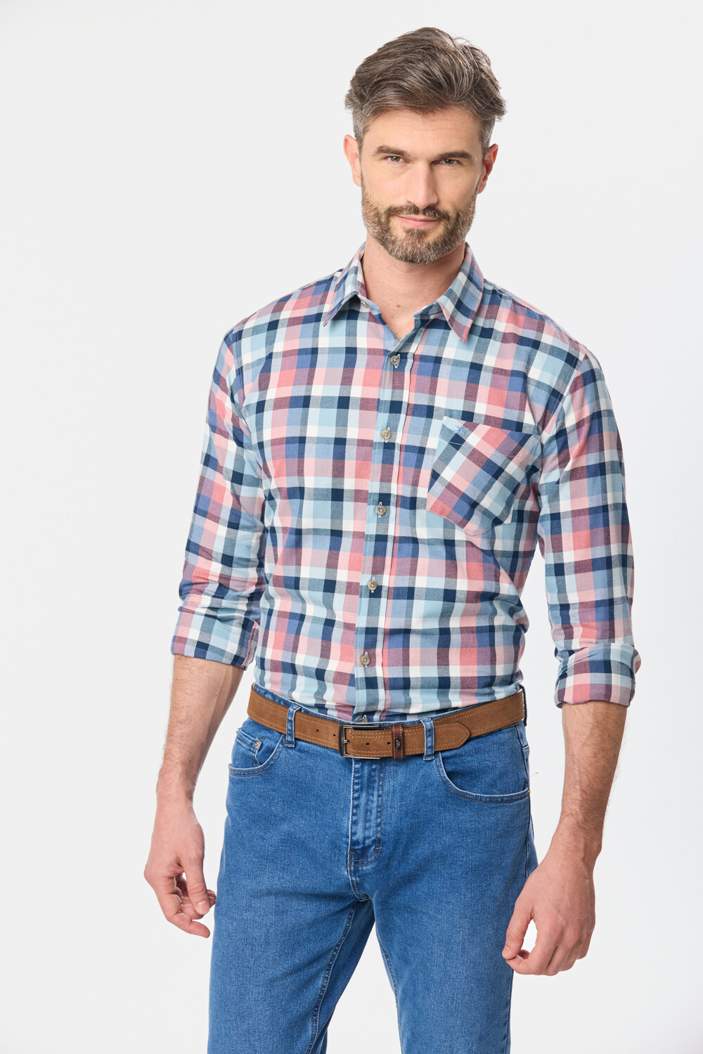 CAMISA SPORT A CUADROS Azul