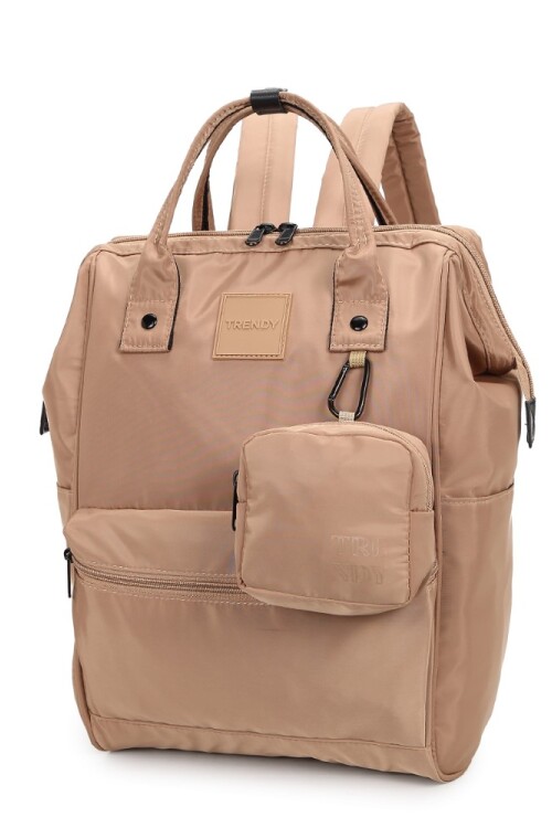 Mochila multicierres con monedero Beige