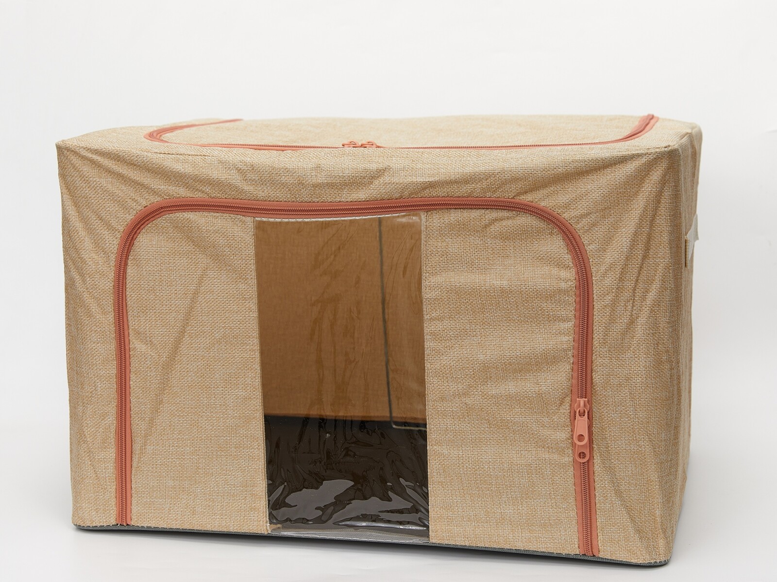 CONTENEDOR CON VENTANA TRANSPARENTE (BEIGE/66L) 