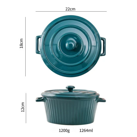 Cazuelas Cerámica No Apta Para Hornos Altura 12cm x Ancho 18cm x Ø 22cm 1264ML Cazuelas Cerámica No Apta Para Hornos Altura 12cm x Ancho 18cm x Ø 22cm 1264ML