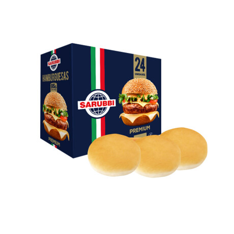 24 Hamburguesas Sarubi Premium 95g. C/u + 24 Tortugas 24 Hamburguesas Sarubi Premium 95g. C/u + 24 Tortugas