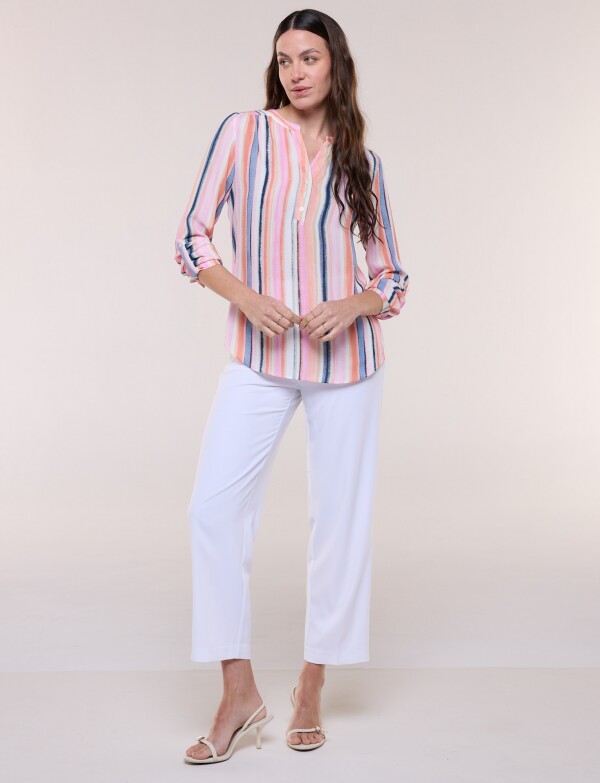 Blusa Gasa Print MULTI/ROSA