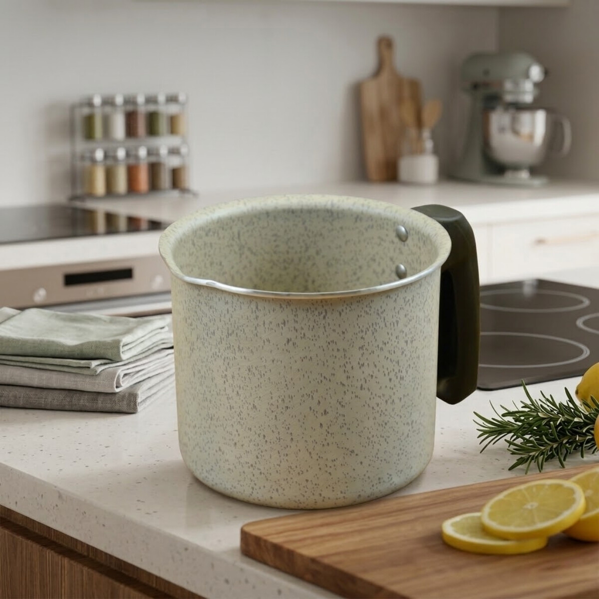 Hervidor aluminio antiadherente 12cm línea cerámica - BEIGE 