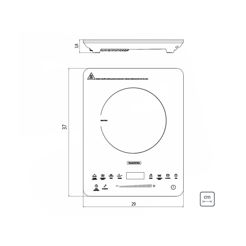 Cocina de inducción portátil Tramontina Slim Touch 220 V Cocina de inducción portátil Tramontina Slim Touch 220 V