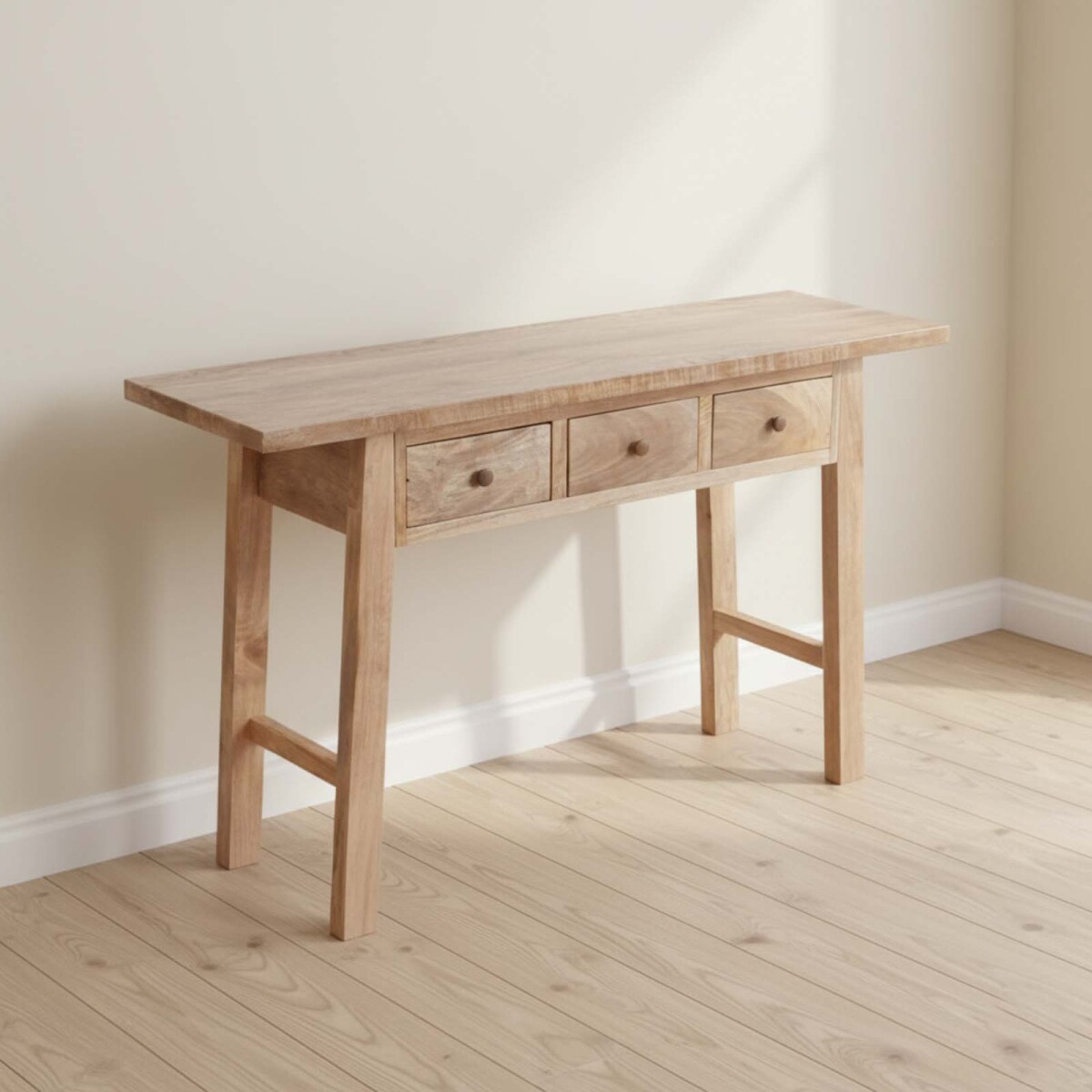 CONSOLA - MADERA NATURAL-BEIGE MANGO NATURAL 