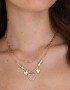 Collares Cortos Con flores Collar Corto Con Flores Y Corazones - Dorado