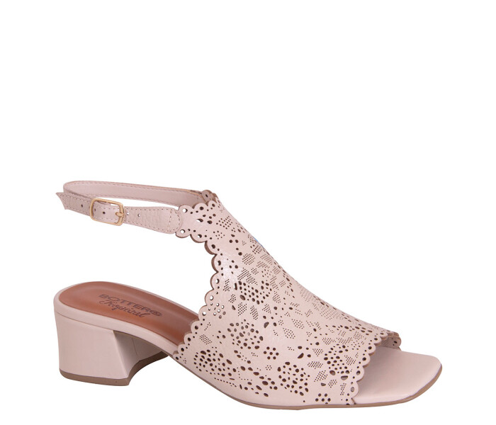 Sandalias de Mujer Bottero Cuero Calado Beige