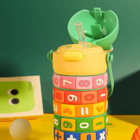 Botella infantil didáctica matemática Verde